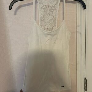 Hollister White Lace-Back Camisole